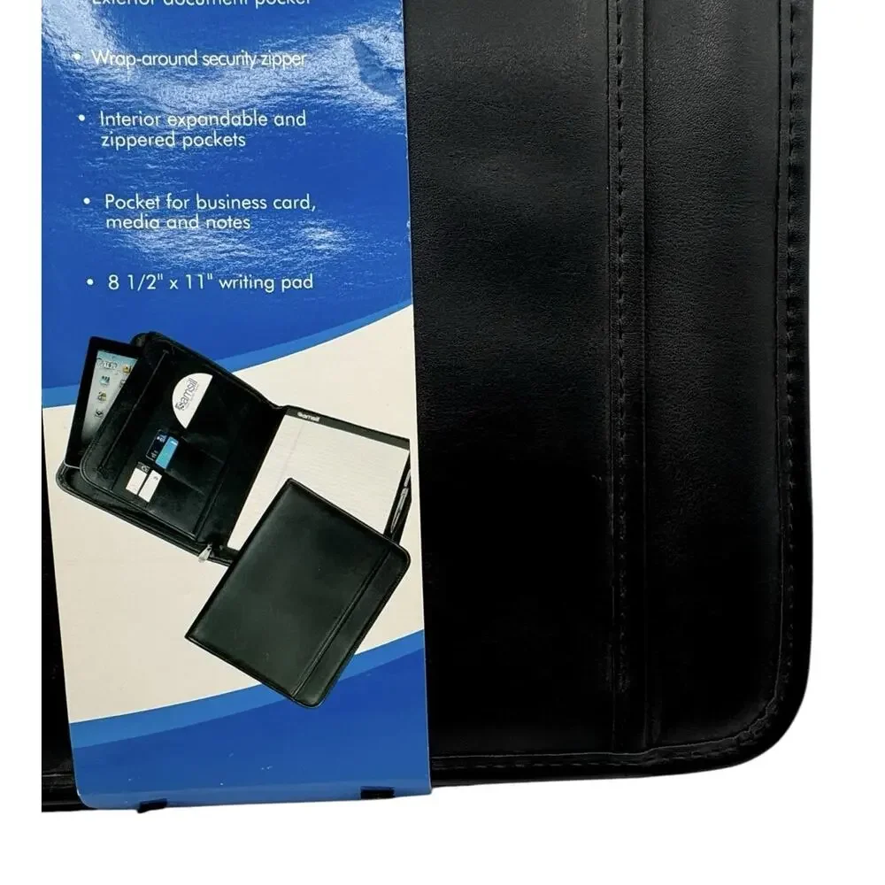 Samsill Zipper Padfolio Folder Organizer Pad Tablet Holder 13x10.5